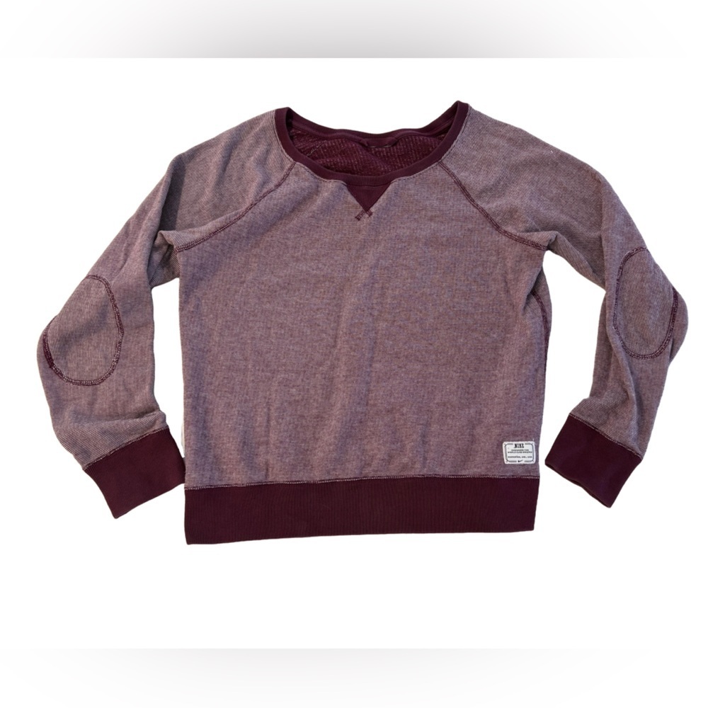 Heritage Nike Purple Heathered Crewneck Sweatshirt with Elbow Patches Size M